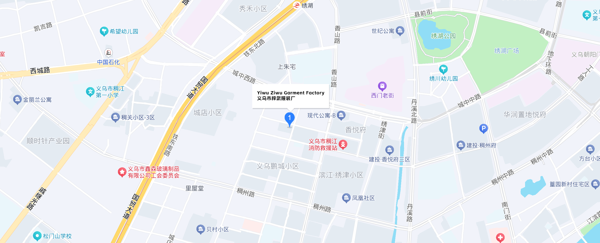 Yiwu Ziwu Garment Factory location map
